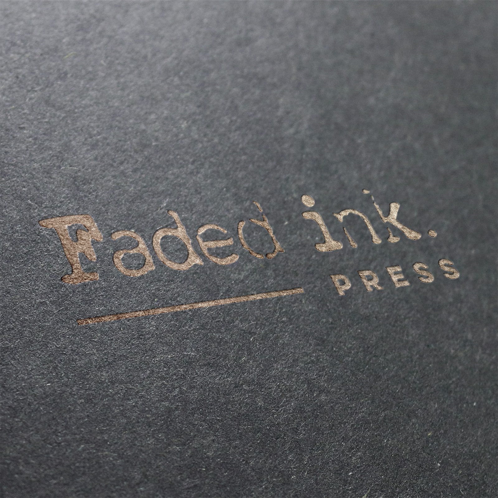 Faded Ink Press logo embosses example