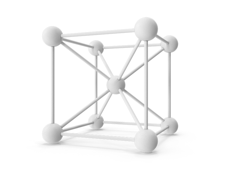 Icon representing interconnected nodes of brand identity systems