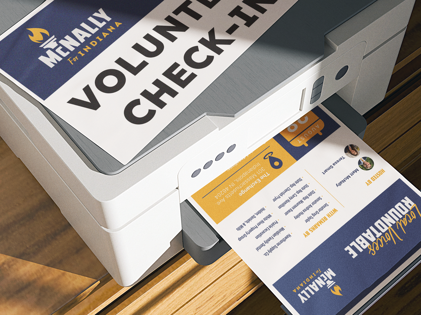 McNally for Indiana DIY signage on inkjet printer brand example
